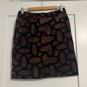 brown and black patterned Boden skirt, size 4